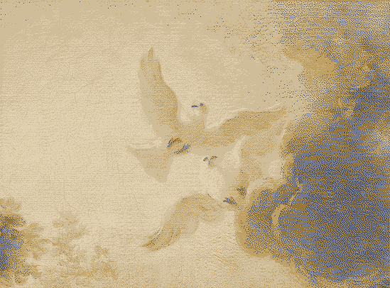 The doves from Jean Honoré Fragonards "love the sentinel", edited to fit the color scheme.