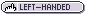 button saying left handed